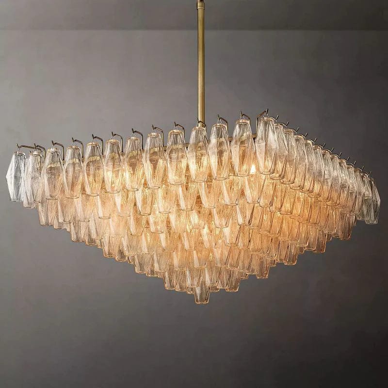 Chiara Glass Multi - Tier Square Chandelier 32"SQ by Franing - chiaray,SHOP ALL,Chandelier,glass chandelier