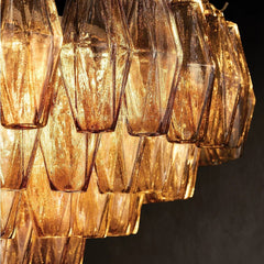 Chiara Glass Multi - Tier Square Chandelier 32"SQ by Franing - chiaray,SHOP ALL,Chandelier,glass chandelier