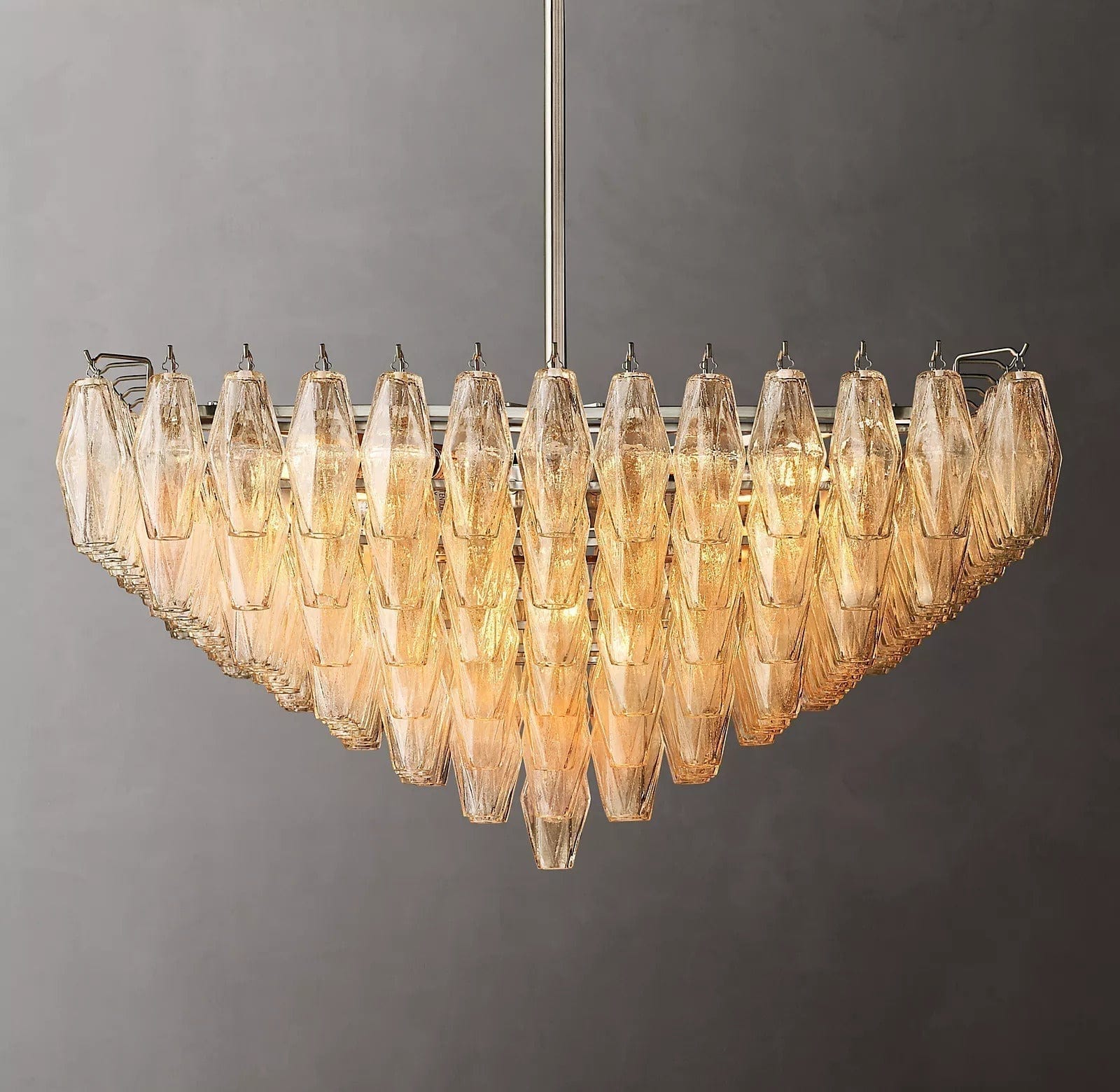 Chiara Glass Multi - Tier Square Chandelier 32"SQ by Franing - chiaray,SHOP ALL,Chandelier,glass chandelier