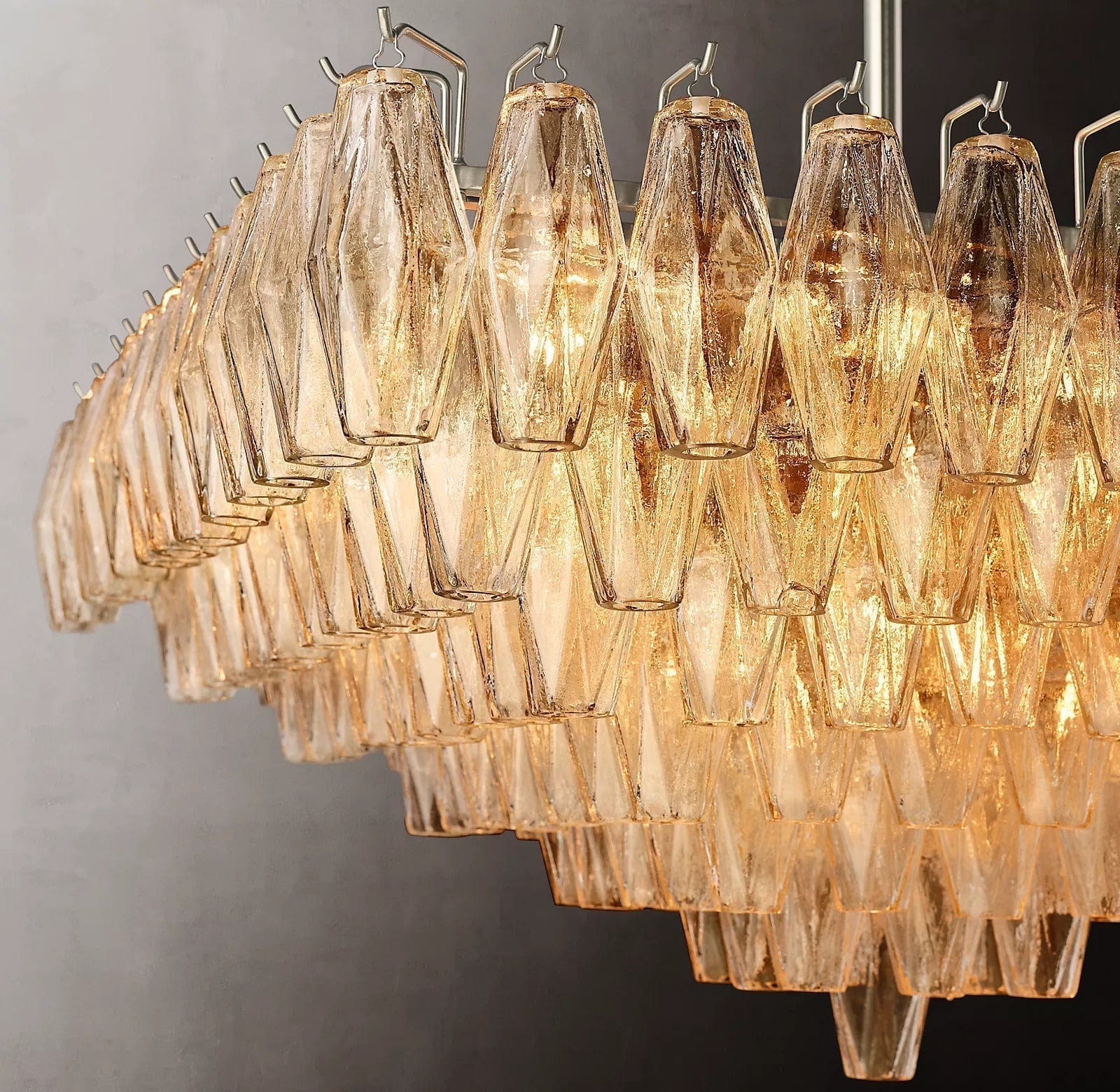 Chiara Glass Multi - Tier Square Chandelier 32"SQ by Franing - chiaray,SHOP ALL,Chandelier,glass chandelier