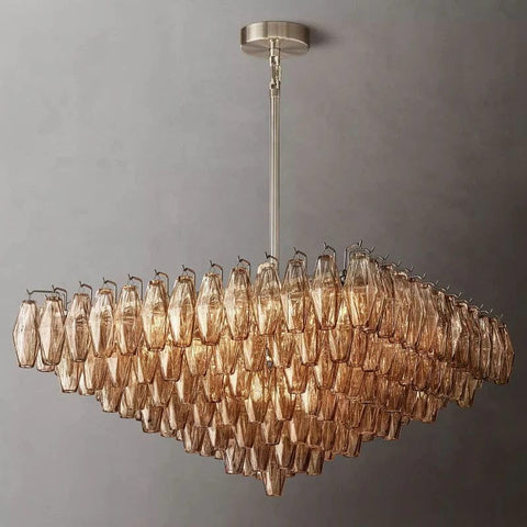 Chiara Glass Multi - Tier Square Chandelier 32"SQ by Franing - chiaray,SHOP ALL,Chandelier,glass chandelier