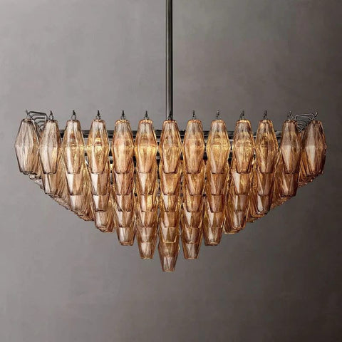 Chiara Glass Multi - Tier Square Chandelier 32"SQ by Franing - chiaray,SHOP ALL,Chandelier,glass chandelier