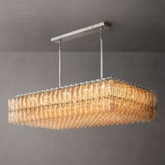 Chiara Glass Rectangular Chandelier 54" by Franing - chiaray,SHOP ALL,Chandelier,glass chandelier，Island counter/dining room