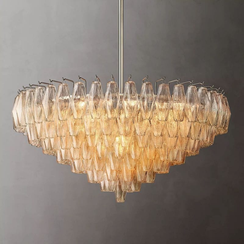 Chiara Smoke and Clear Glass Tiered Round Chandelier 37" 47" 61" by Franing - chiaray,SHOP ALL,Chandelier,glass chandelier