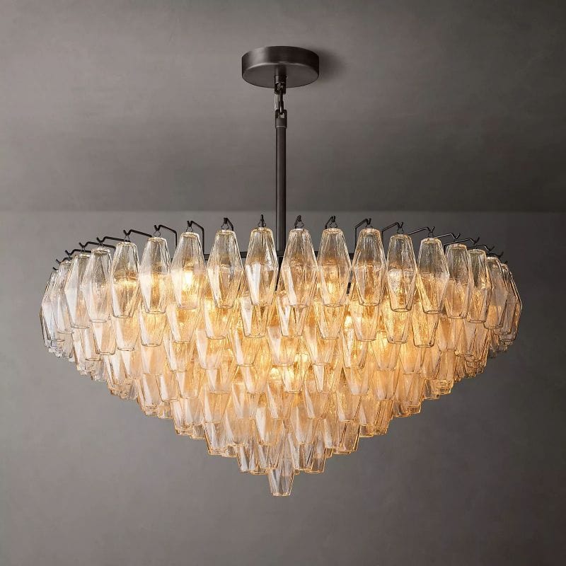Chiara Smoke and Clear Glass Tiered Round Chandelier 37" 47" 61" by Franing - chiaray,SHOP ALL,Chandelier,glass chandelier