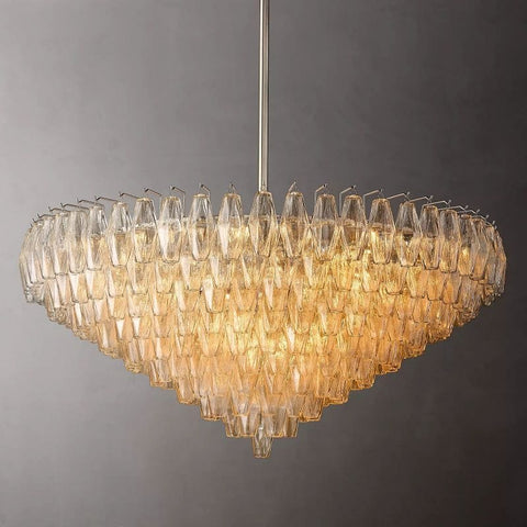 Chiara Smoke and Clear Glass Tiered Round Chandelier 37" 47" 61" by Franing - chiaray,SHOP ALL,Chandelier,glass chandelier
