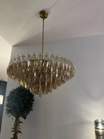 Chiara Smoke and Clear Glass Tiered Round Chandelier 37" 47" 61" by Franing - chiaray,SHOP ALL,Chandelier,glass chandelier