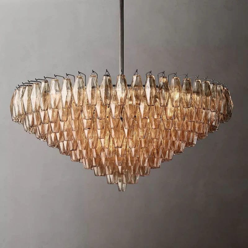 Chiara Smoke and Clear Glass Tiered Round Chandelier 37" 47" 61" by Franing - chiaray,SHOP ALL,Chandelier,glass chandelier