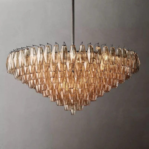 Chiara Smoke and Clear Glass Tiered Round Chandelier 37" 47" 61" by Franing - chiaray,SHOP ALL,Chandelier,glass chandelier