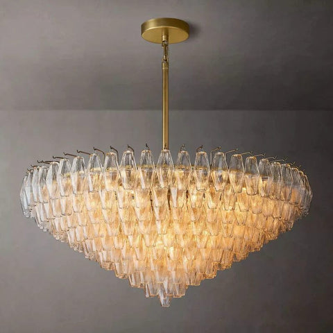 Chiara Smoke and Clear Glass Tiered Round Chandelier 37" 47" 61" by Franing - chiaray,SHOP ALL,Chandelier,glass chandelier