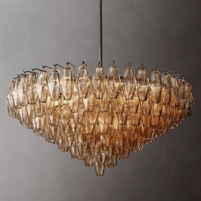 Chiara Smoke and Clear Glass Tiered Round Chandelier 37" 47" 61" by Franing - chiaray,SHOP ALL,Chandelier,glass chandelier