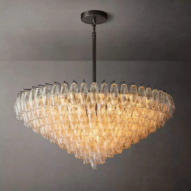 Chiara Smoke and Clear Glass Tiered Round Chandelier 37" 47" 61" by Franing - chiaray,SHOP ALL,Chandelier,glass chandelier