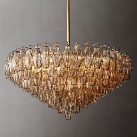 Chiara Smoke and Clear Glass Tiered Round Chandelier 37" 47" 61" by Franing - chiaray,SHOP ALL,Chandelier,glass chandelier