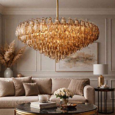 Chiara Smoke and Clear Glass Tiered Round Chandelier 37" 47" 61" by Franing - chiaray,SHOP ALL,Chandelier,glass chandelier