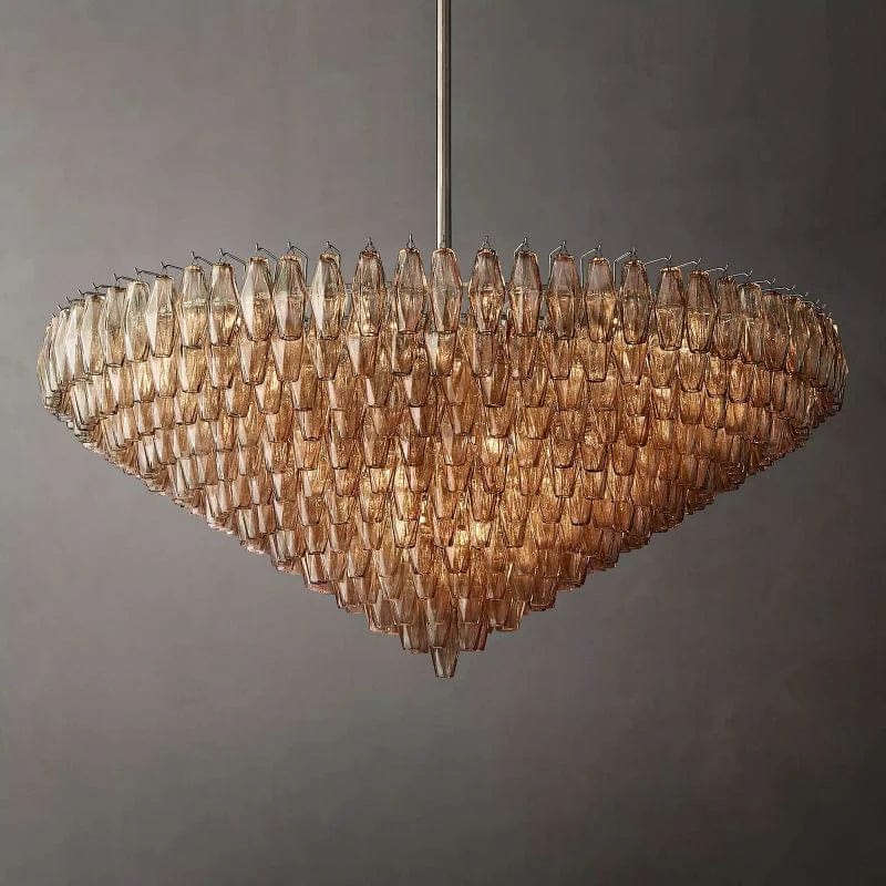 Chiara Smoke and Clear Glass Tiered Round Chandelier 37" 47" 61" by Franing - chiaray,SHOP ALL,Chandelier,glass chandelier