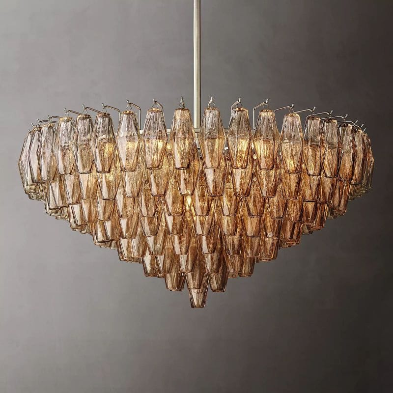Chiara Smoke and Clear Glass Tiered Round Chandelier 37" 47" 61" by Franing - chiaray,SHOP ALL,Chandelier,glass chandelier