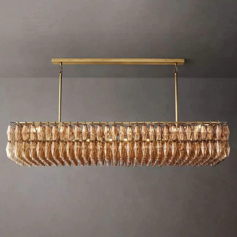 Chiara Smoke Glass Rectangular Chandelier 74" by Franing - chiaray,SHOP ALL,Chandelier,glass chandelier