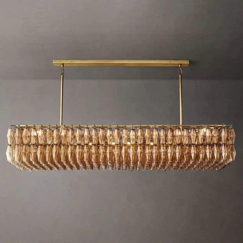 Chiara Smoke Glass Rectangular Chandelier 74" by Franing - chiaray,SHOP ALL,Chandelier,glass chandelier