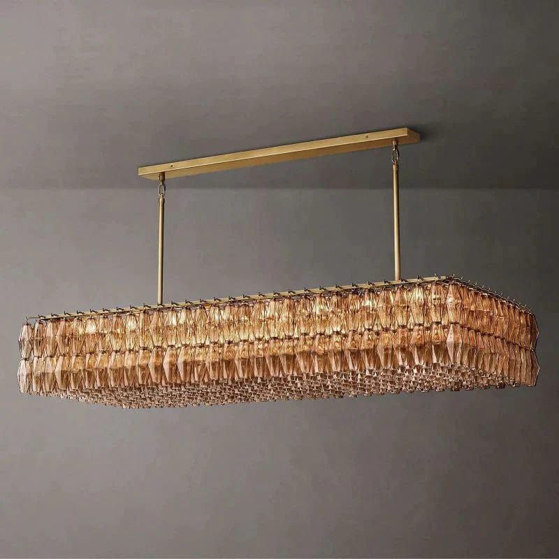 Chiara Smoke Glass Rectangular Chandelier 74" by Franing - chiaray,SHOP ALL,Chandelier,glass chandelier