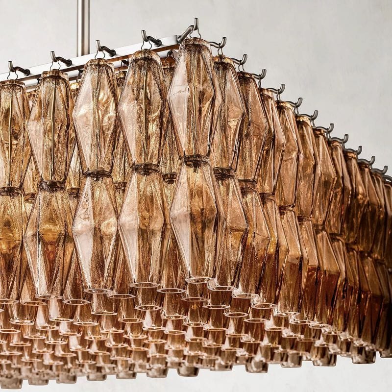 Chiara Smoke Glass Rectangular Chandelier 74" by Franing - chiaray,SHOP ALL,Chandelier,glass chandelier