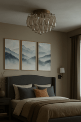 Chiaray Modern Smoke Glass Flush Mount Light Fixture 17" by Franing - Ceiling,SHOP ALL,glass chandelier,Chandelier,1 - 3