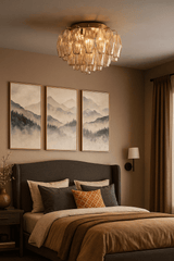 Chiaray Modern Smoke Glass Flush Mount Light Fixture 17" by Franing - Ceiling,SHOP ALL,glass chandelier,Chandelier,1 - 3