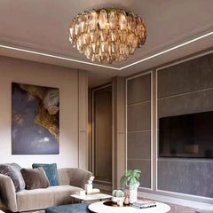 Chiaray Modern Smoke Glass Flush Mount Light Fixture 17" by Franing - Ceiling,SHOP ALL,glass chandelier,Chandelier,1 - 3