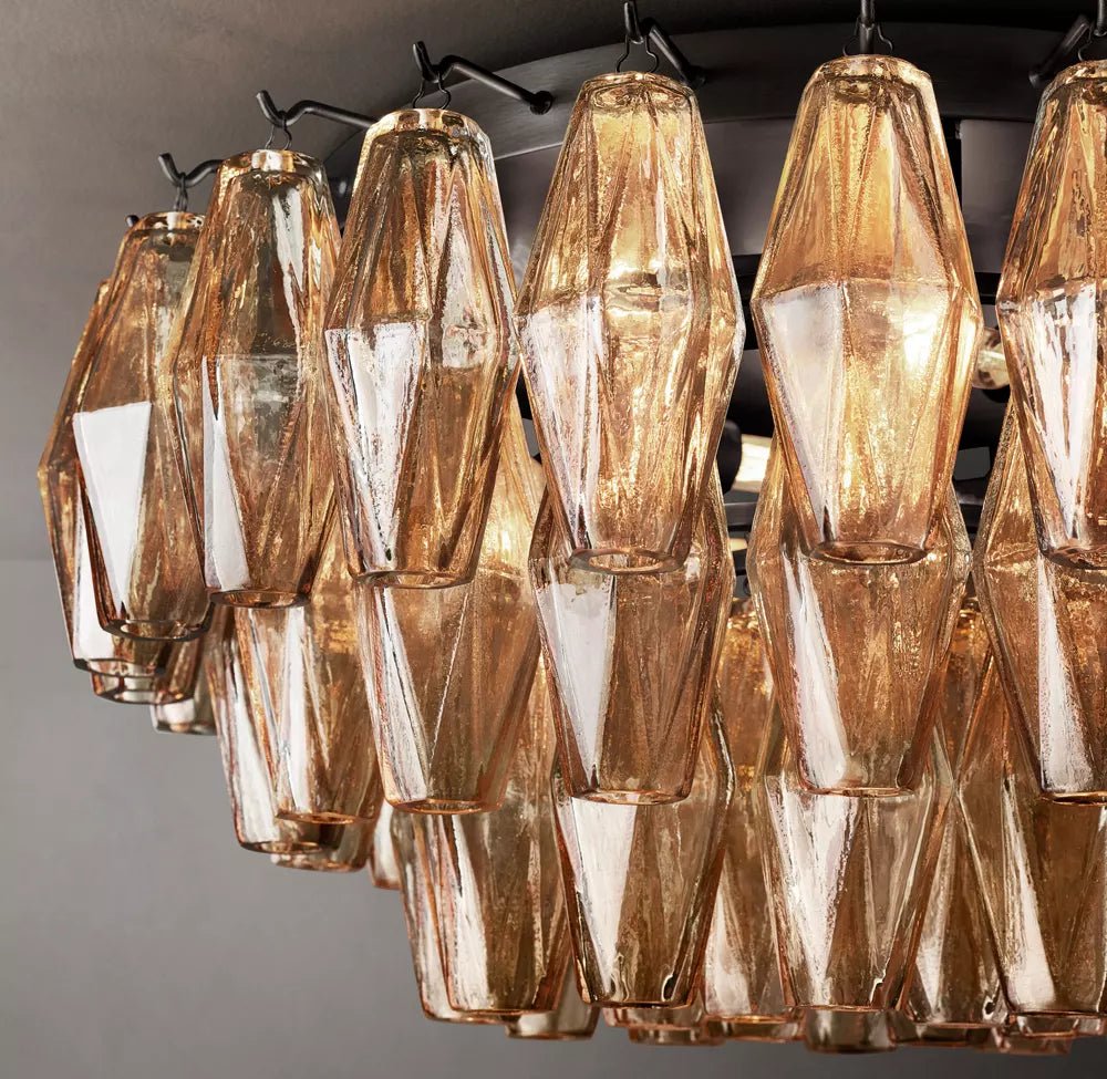 Chiaray Modern Smoke Glass Flush Mount Light Fixture 17" by Franing - Ceiling,SHOP ALL,glass chandelier,Chandelier,1 - 3