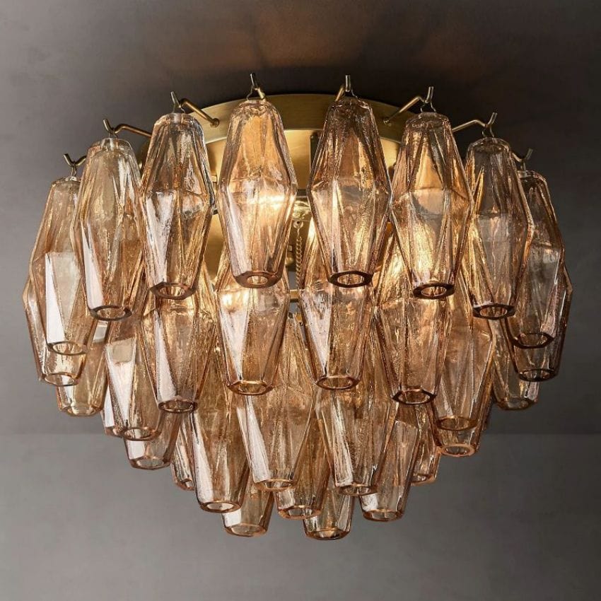 Chiaray Modern Smoke Glass Flush Mount Light Fixture 17" by Franing - Ceiling,SHOP ALL,glass chandelier,Chandelier,1 - 3