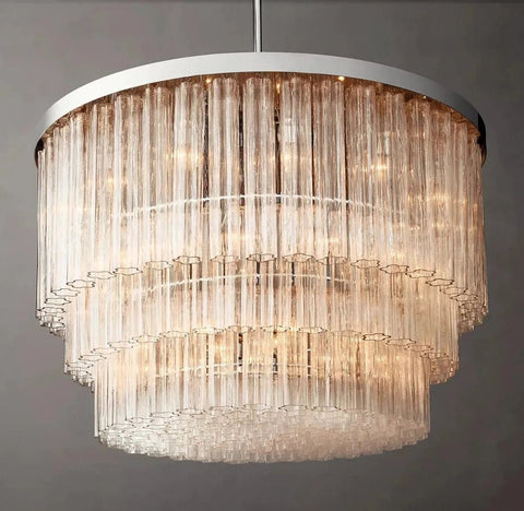 Cielitoe 3 - Tier Round Chandelier 48″ 21 - Lights by Franing - Chandelier,SHOP ALL,glass chandelier