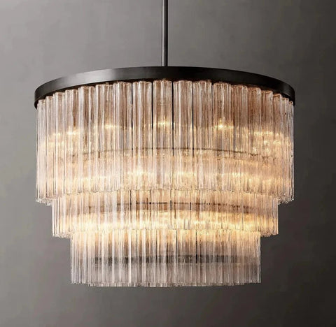 Cielitoe 3 - Tier Round Chandelier 48″ 21 - Lights by Franing - Chandelier,SHOP ALL,glass chandelier