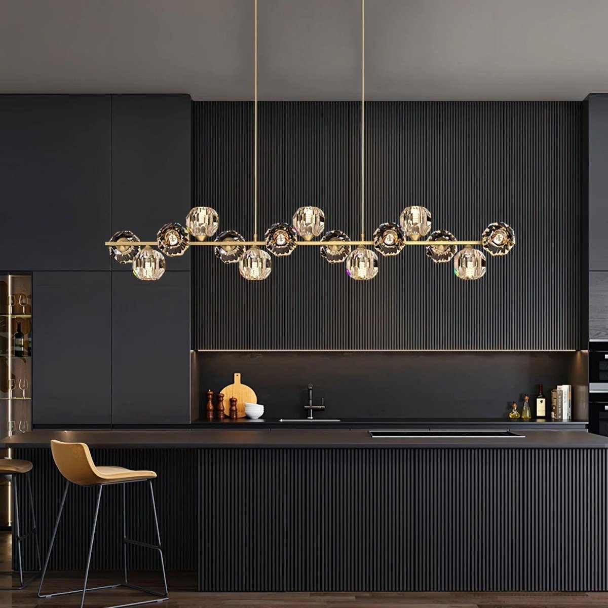 Crystal Glass Ball Chandelier by Franing - SHOP ALL，crystal chandelier，Chandelier，Island counter/dining room