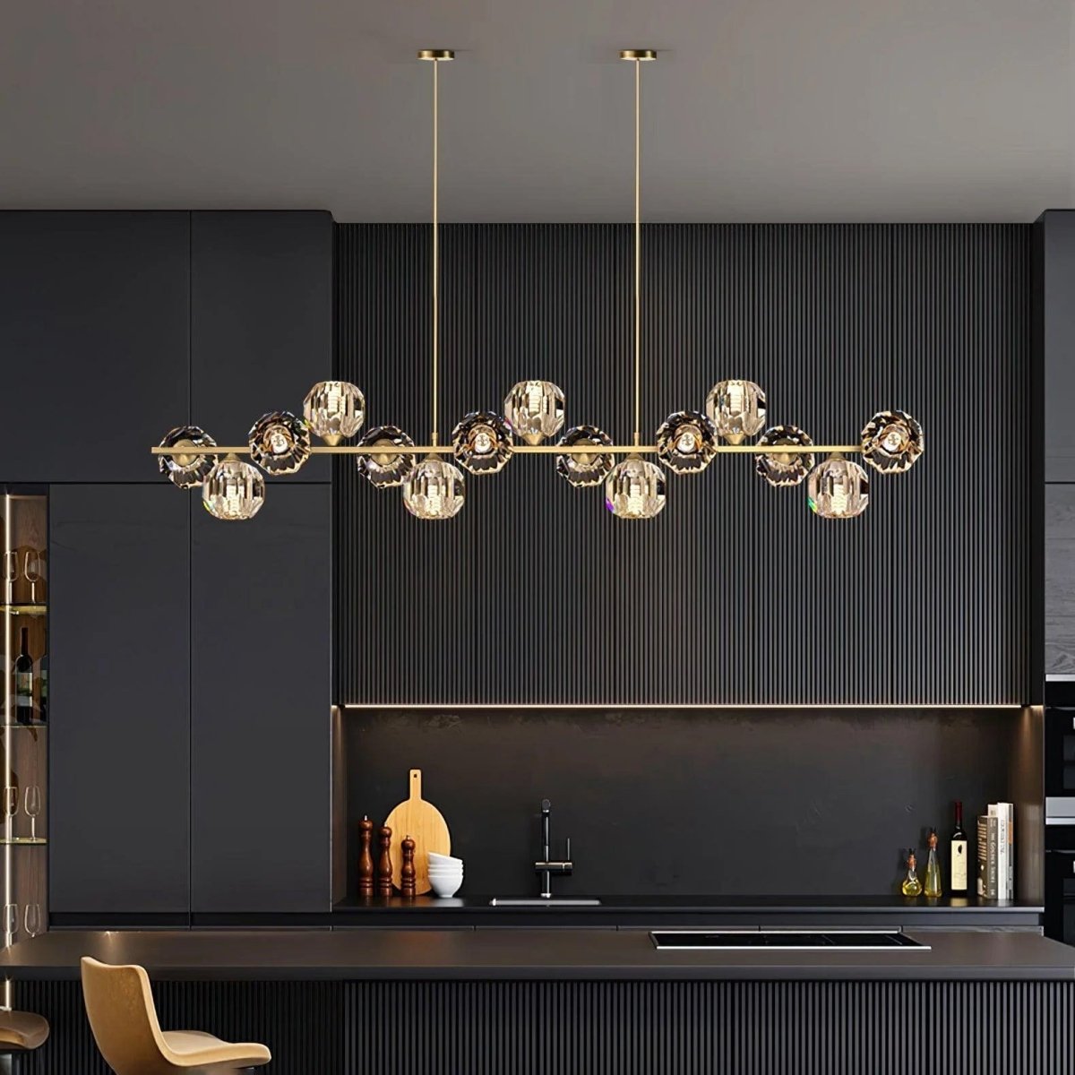 Crystal Glass Ball Chandelier by Franing - SHOP ALL，crystal chandelier，Chandelier，Island counter/dining room