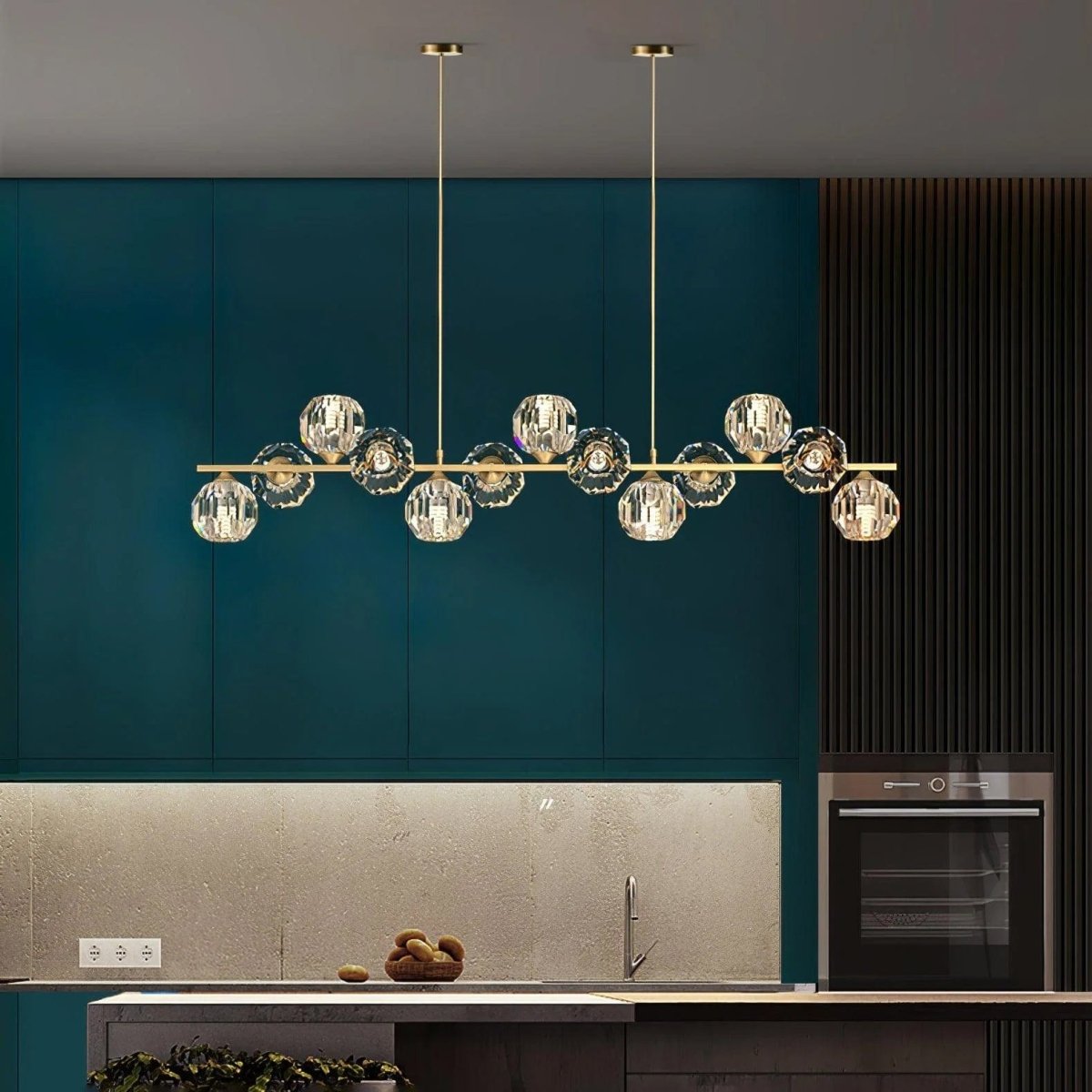 Crystal Glass Ball Chandelier by Franing - SHOP ALL，crystal chandelier，Chandelier，Island counter/dining room