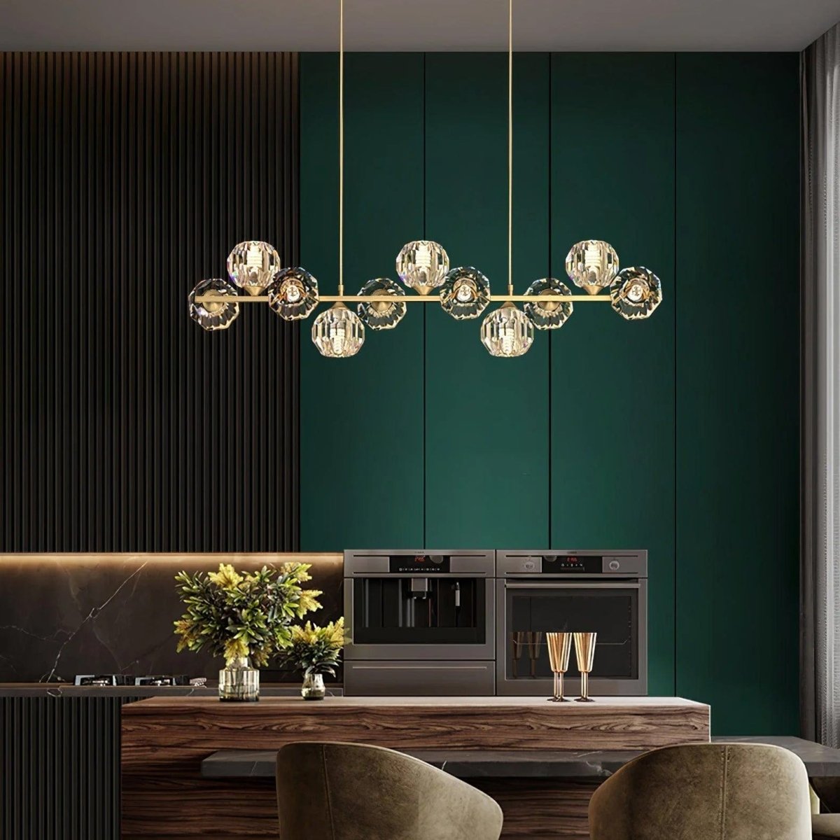 Crystal Glass Ball Chandelier by Franing - SHOP ALL，crystal chandelier，Chandelier，Island counter/dining room