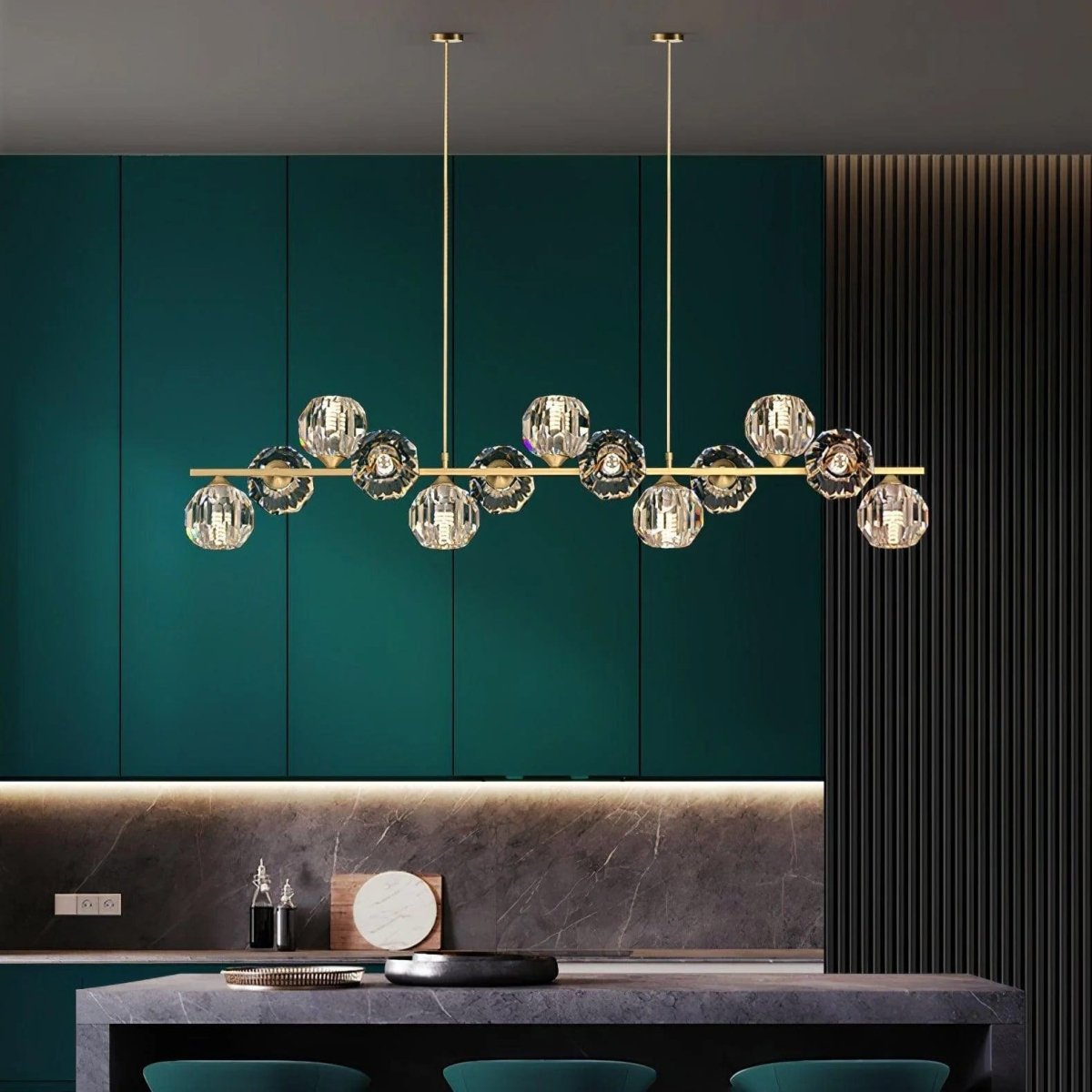 Crystal Glass Ball Chandelier by Franing - SHOP ALL，crystal chandelier，Chandelier，Island counter/dining room