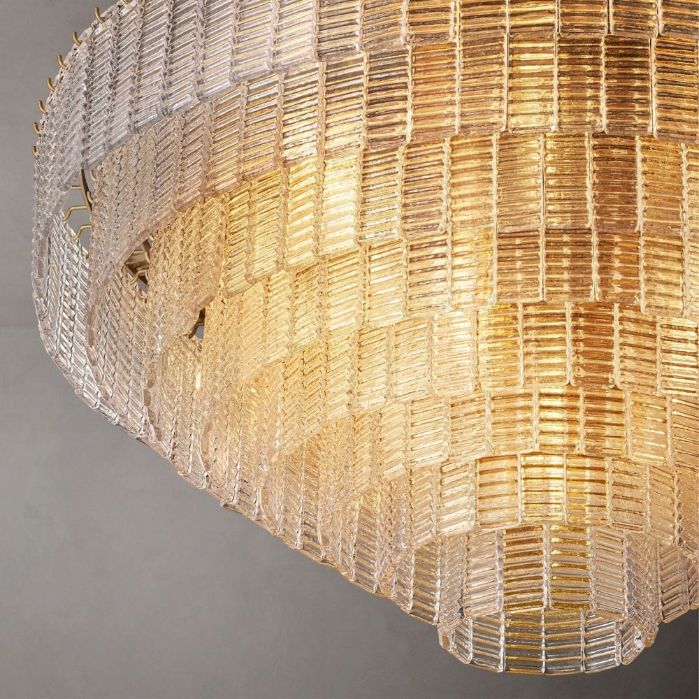 Siren CLEAR ROUND GLASS  CHANDELIER 41" 36'' - Franing