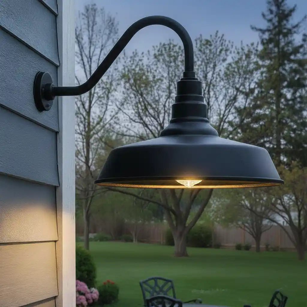 Dusk to Dawn Barn Light Large Size,Outdoor Waterproof Gooseneck Barn Light by Franing - SHOP ALL,WALL,BARN，Metal wall light