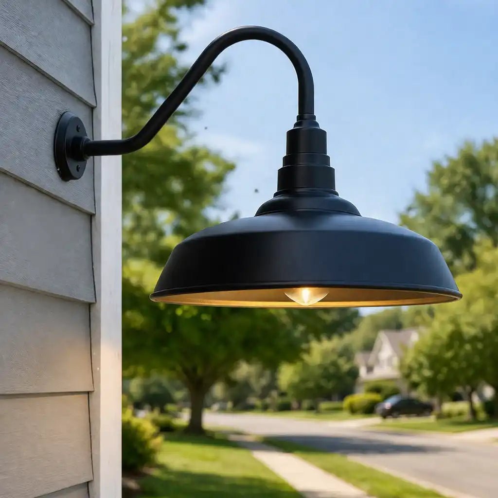 Dusk to Dawn Barn Light Large Size,Outdoor Waterproof Gooseneck Barn Light by Franing - SHOP ALL,WALL,BARN，Metal wall light