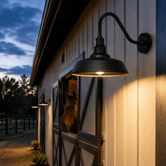 Dusk to Dawn Barn Light Large Size,Outdoor Waterproof Gooseneck Barn Light by Franing - SHOP ALL,WALL,BARN，Metal wall light