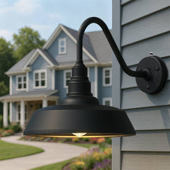 Dusk to Dawn Barn Light Large Size,Outdoor Waterproof Gooseneck Barn Light by Franing - SHOP ALL,WALL,BARN，Metal wall light