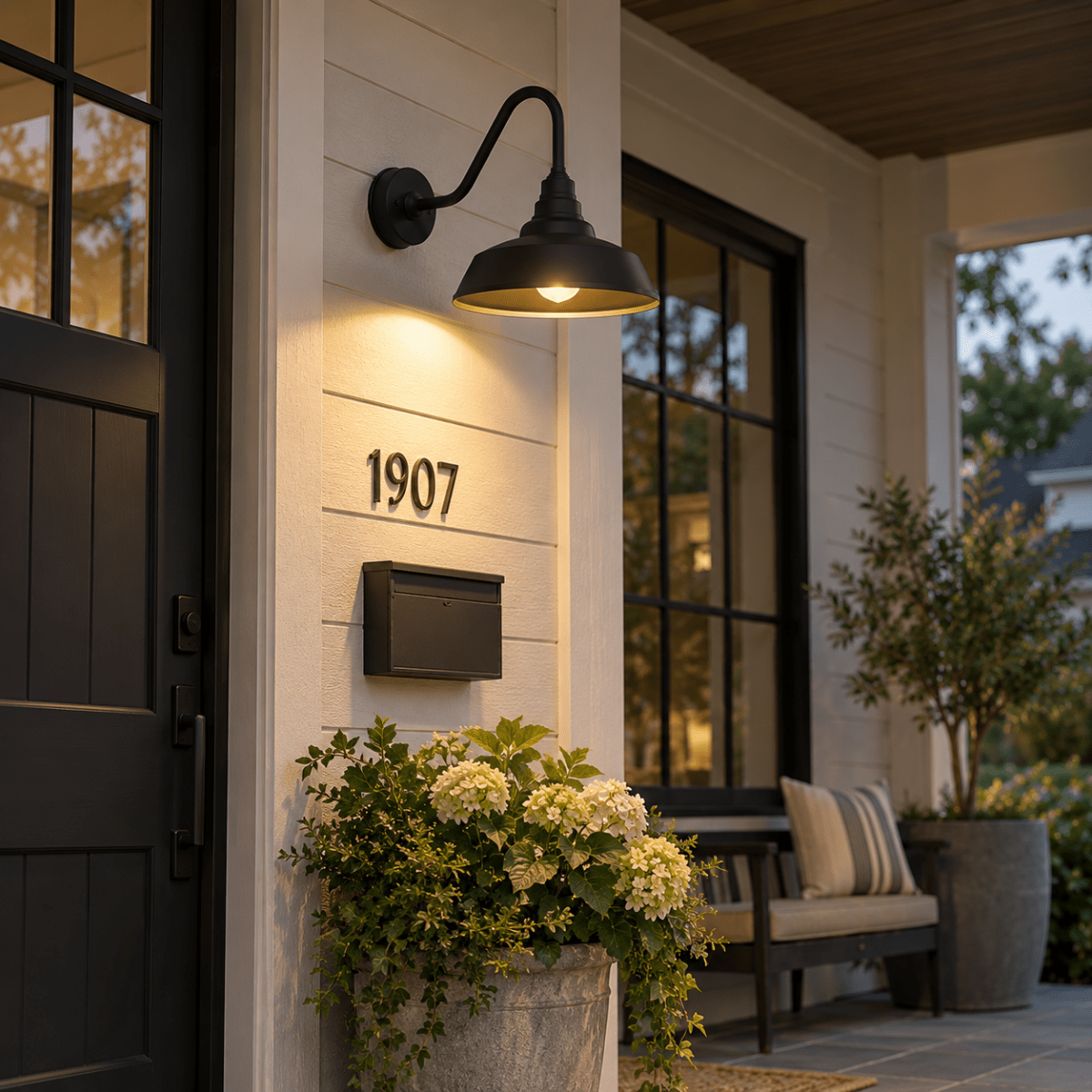 Dusk to Dawn Barn Light Large Size,Outdoor Waterproof Gooseneck Barn Light by Franing - SHOP ALL,WALL,BARN，Metal wall light
