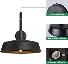 Dusk to Dawn Gooseneck Barn Light – Matte Black Outdoor Wall Fixture by Franing - SHOP ALL,WALL,BARN，Metal wall light