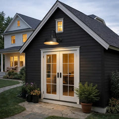 Dusk to Dawn Gooseneck Barn Light – Matte Black Outdoor Wall Fixture by Franing - SHOP ALL,WALL,BARN，Metal wall light