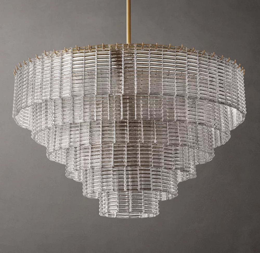 Siren CLEAR ROUND GLASS  CHANDELIER 41" 36'' - Franing