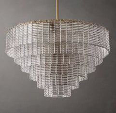 Siren CLEAR ROUND GLASS  CHANDELIER 41" 36'' - Franing