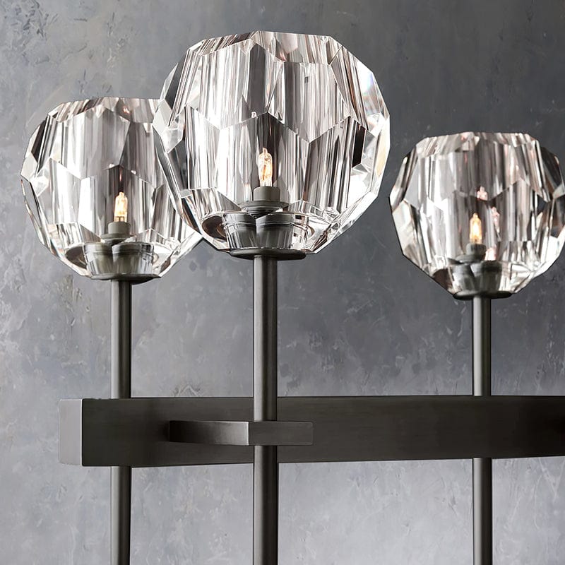 Boule Cristal Double Linear Chandelier 60" - Franing