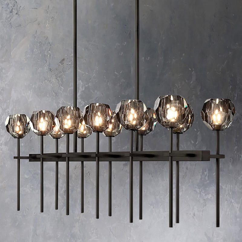Boule Cristal Double Linear Chandelier 60" - Franing