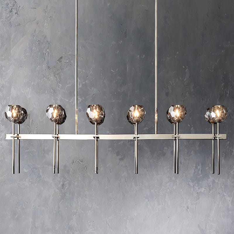 Boule Cristal Double Linear Chandelier 60" - Franing