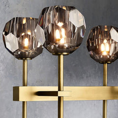 Boule Cristal Double Linear Chandelier 60" - Franing